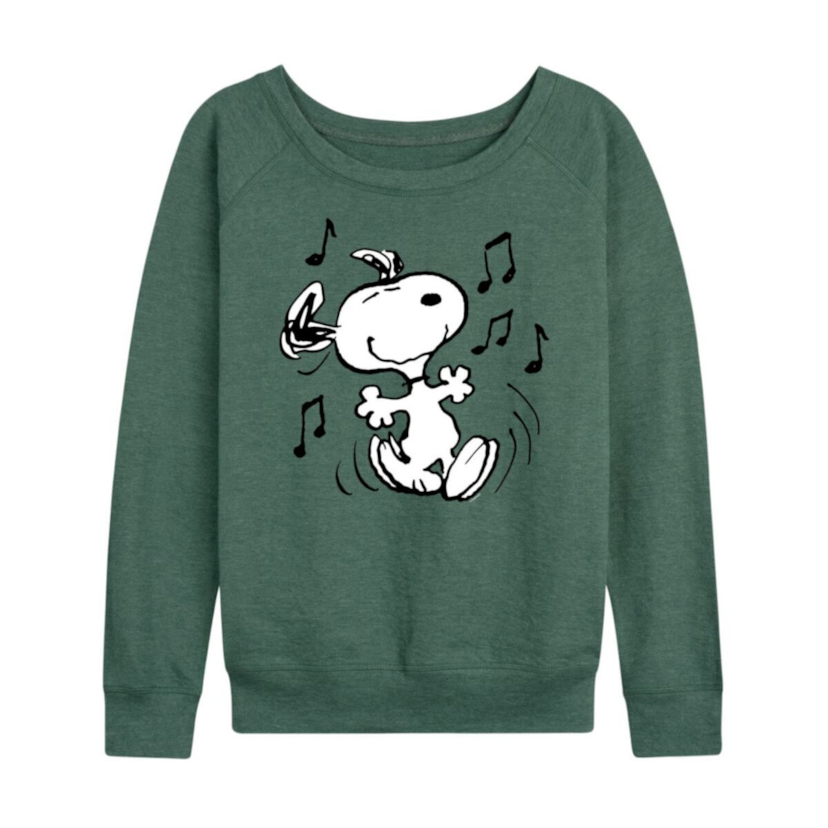 Women's Peanuts Snoopy Dancing Slouchy Graphic Sweatshirt Licensed Character