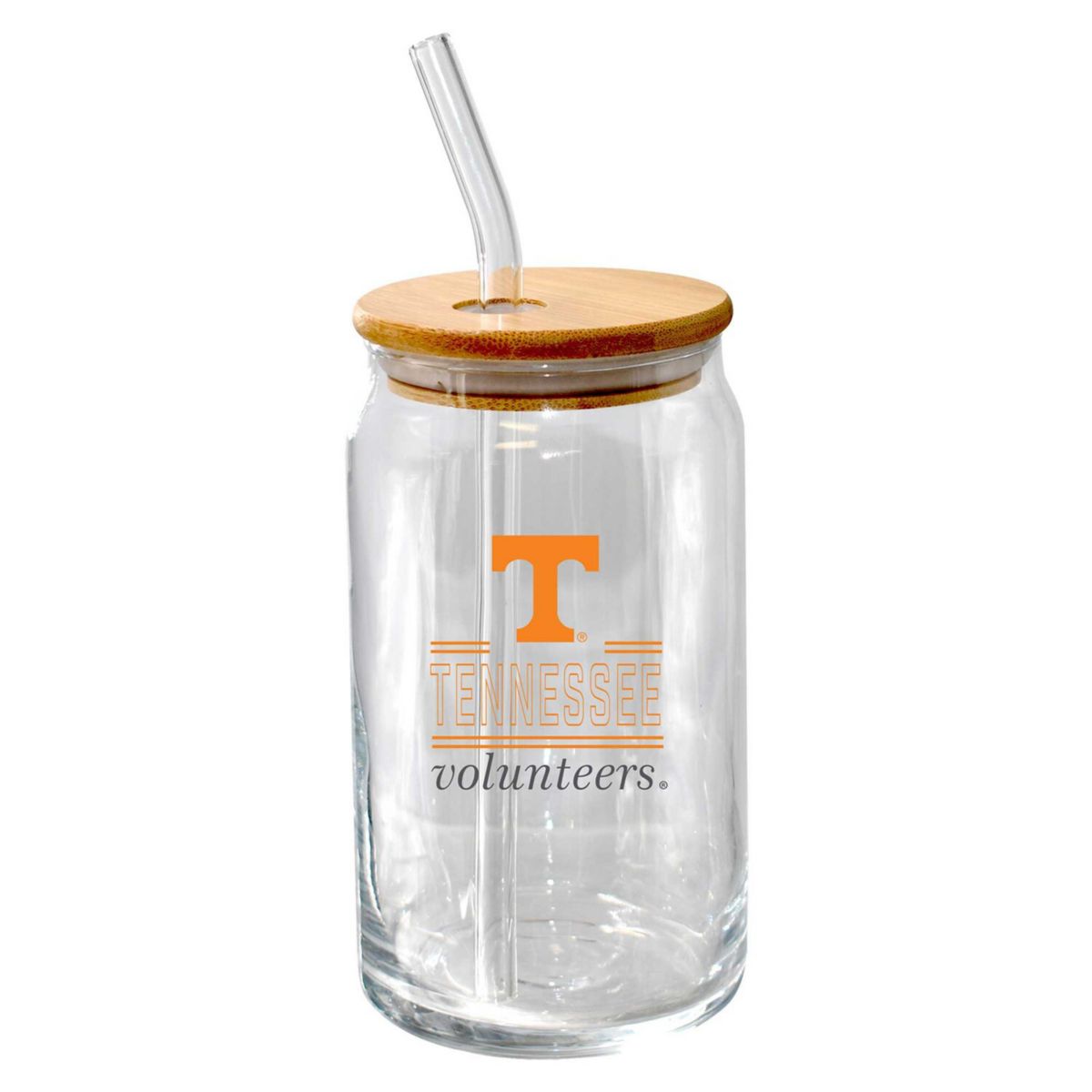 The Memory Company Tennessee Volunteers 16oz. Classic Crew Beer Glass with Bamboo Lid The Memory Company