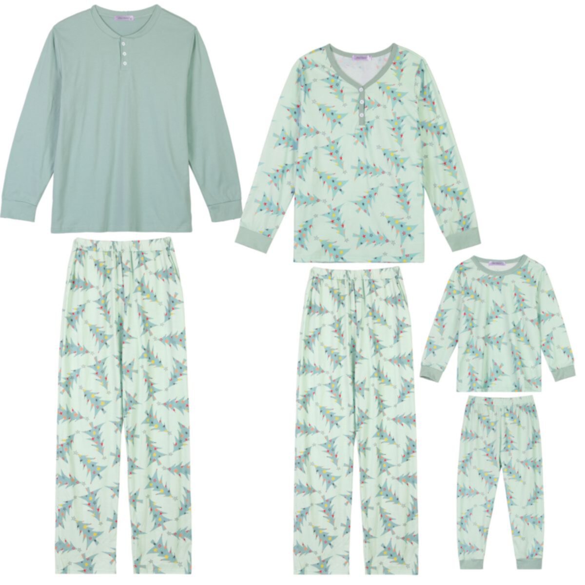 Sleepwear Long Sleeve Tee With Pants Lounge Pajama Sets Mens Green Cheibear