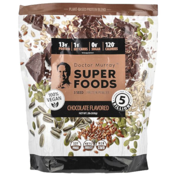 Super Foods, 3 Seed Protein Powder, Chocolate, 2 lb (908 g) Dr. Murray's