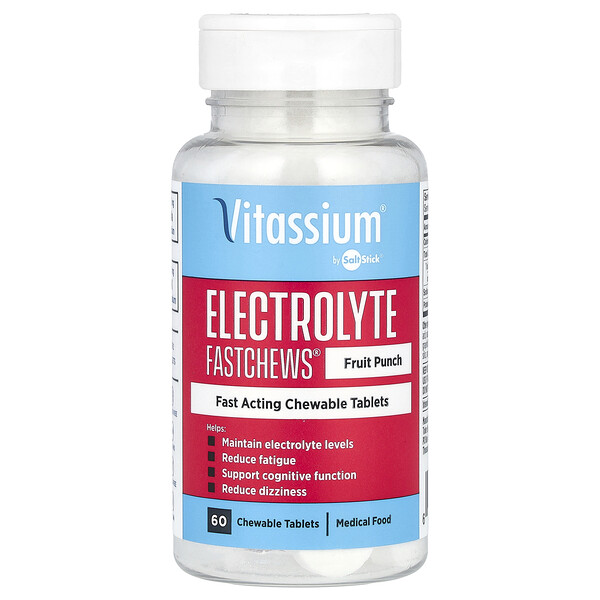 Electrolyte FastChews®, Fruit Punch , 60 Chewable Tablets Vitassium