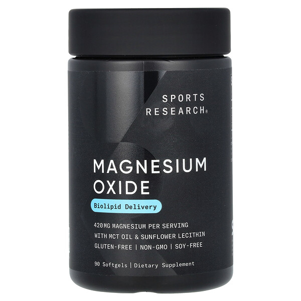 Magnesium Oxide, 420 mg, 90 Softgels Sports Research