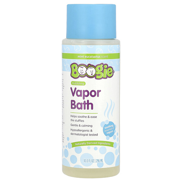 Мыло для рук и тела для детей Boogie Wipes Bubbling Vapor Bath, мята эвкалипт, 10 фл. унц. (296 мл) Boogie Wipes