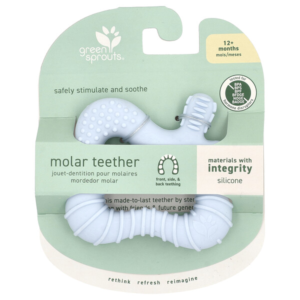 Детские аксессуары для ухода за полостью рта green sprouts Molar Teether, Silicone, 12+ месяцев, 1 прорезыватель Green sprouts