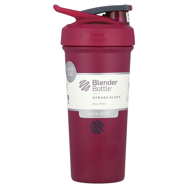 Strada Sleek™, Insulated Stainless Steel, Raspberry, 25 oz (740 ml) Blender Bottle