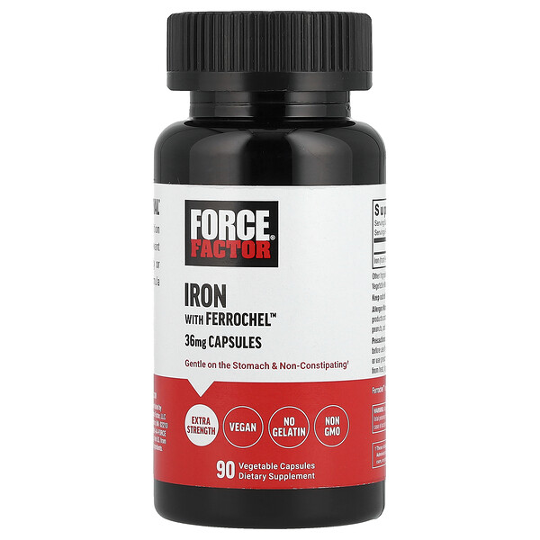 Iron with Ferrochel™, 36 mg, 90 Vegetable Capsules Force Factor