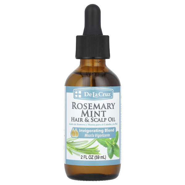 Hair & Scalp Oil, Rosemary Mint, 2 fl oz (59 ml) De La Cruz