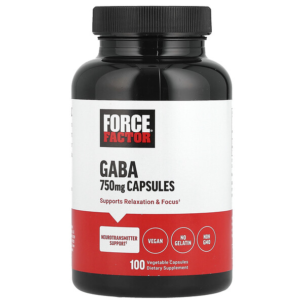 GABA, 750 mg, 100 Vegetable Capsules Force Factor