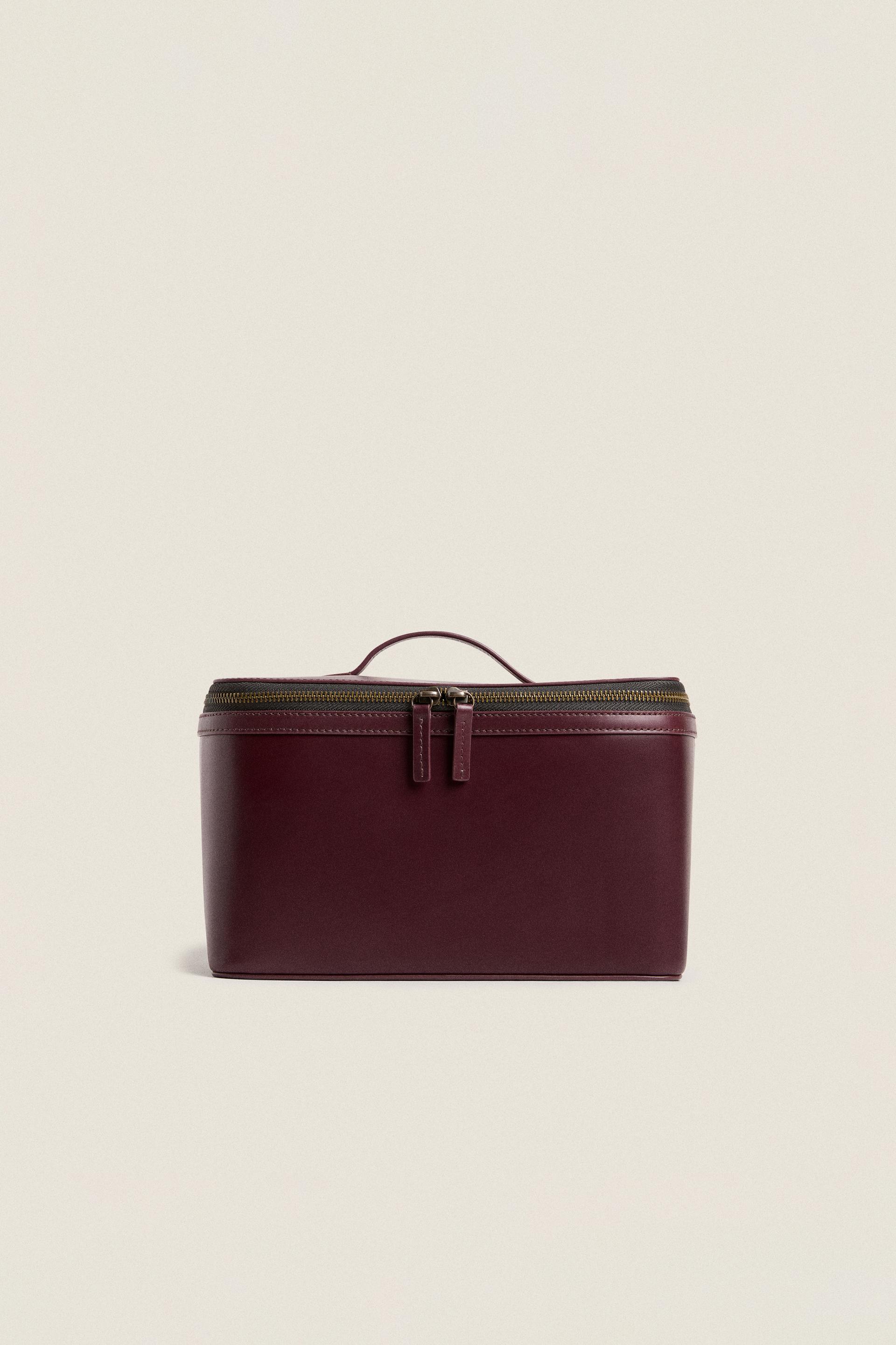 LARGE LEATHER TOILETRY BAG ZARA