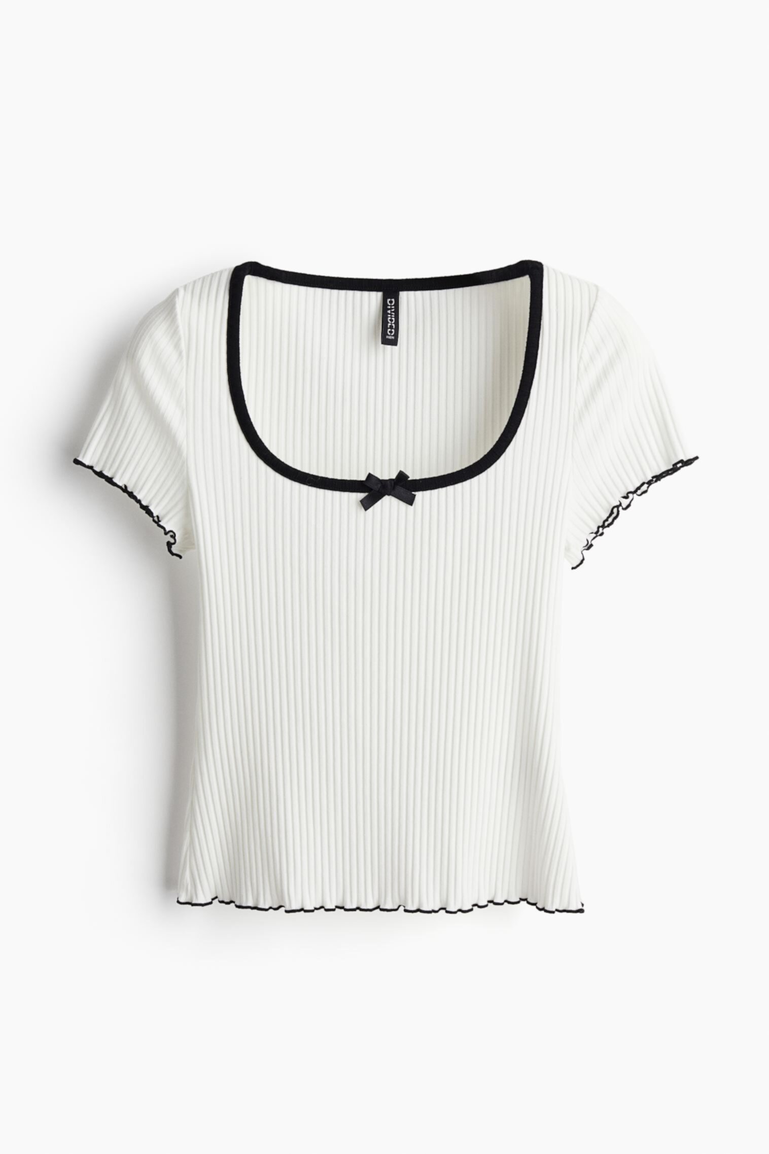 Ribbed Top with Overlocked Trim H&M