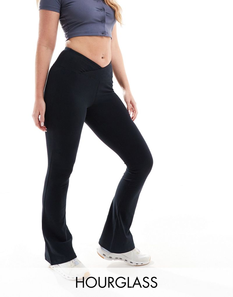 ASOS 4505 Hourglass soft touch slim kick legging with wrap waist in black ASOS 4505