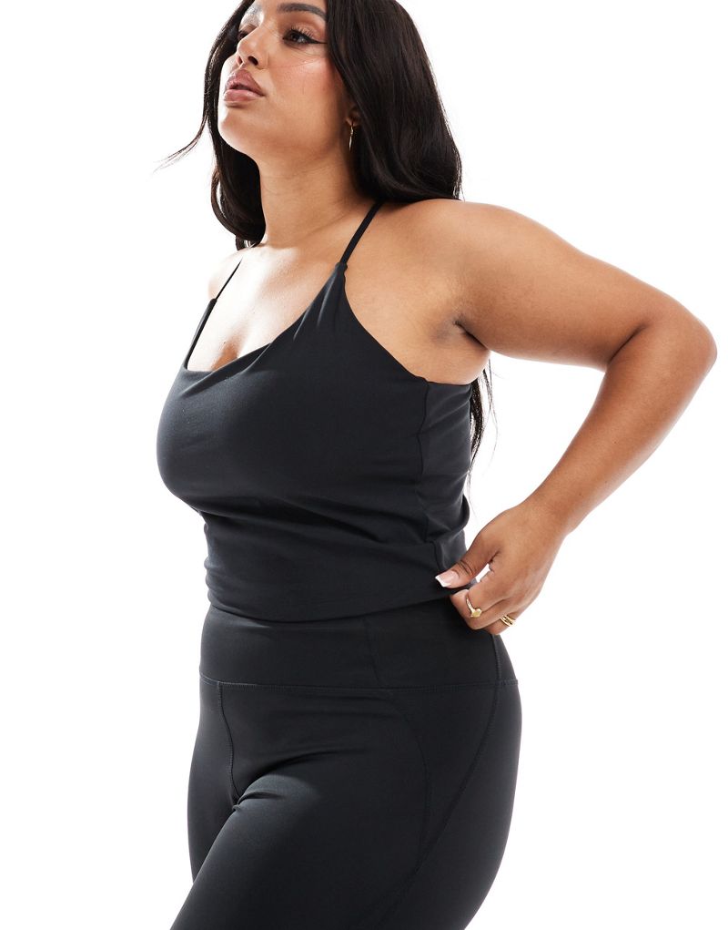 ASOS 4505 Curve Icon soft touch yoga cami tank top with inner bra in black ASOS 4505