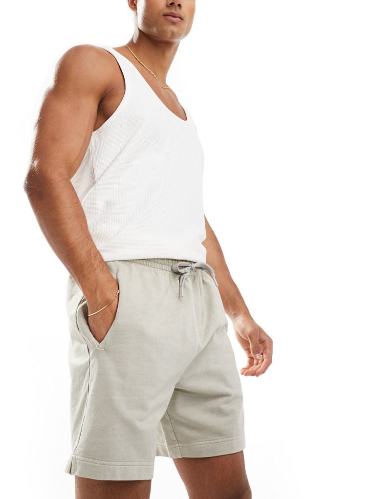 ASOS 4505 Icon 7 inch training sweat shorts with quick dry in washed taupe ASOS 4505