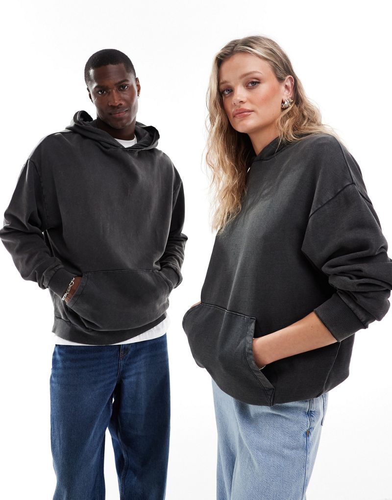 ASOS DESIGN unisex oversized hoodie in washed black  ASOS DESIGN