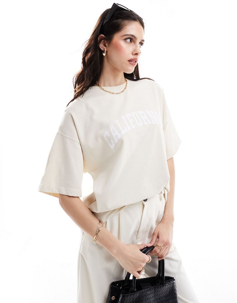 4th & Reckless California logo oversized T-shirt in cream 4TH & RECKLESS