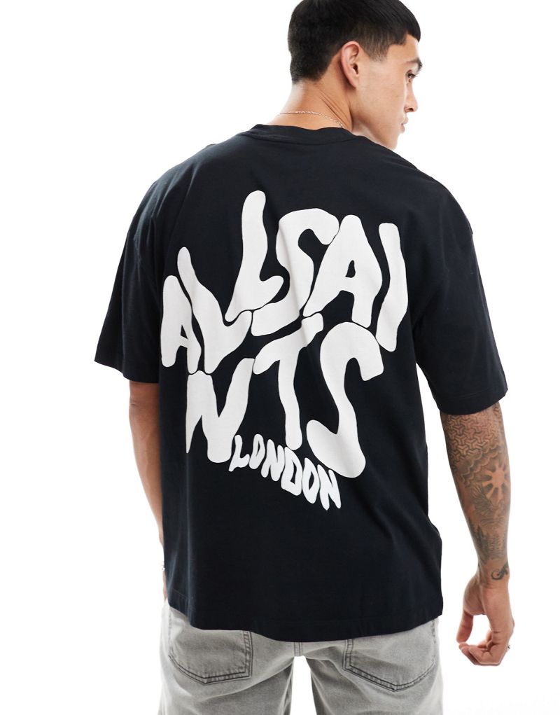 AllSaints Orlando back print t-shirt in black AllSaints