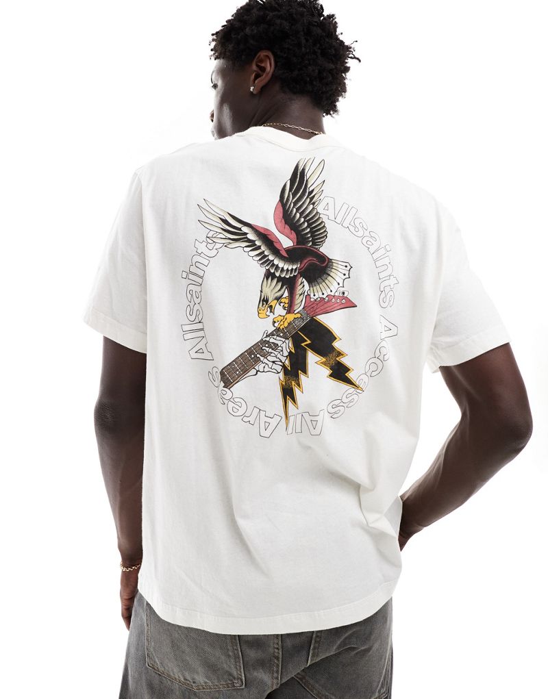 AllSaints Fret back print t-shirt in white AllSaints