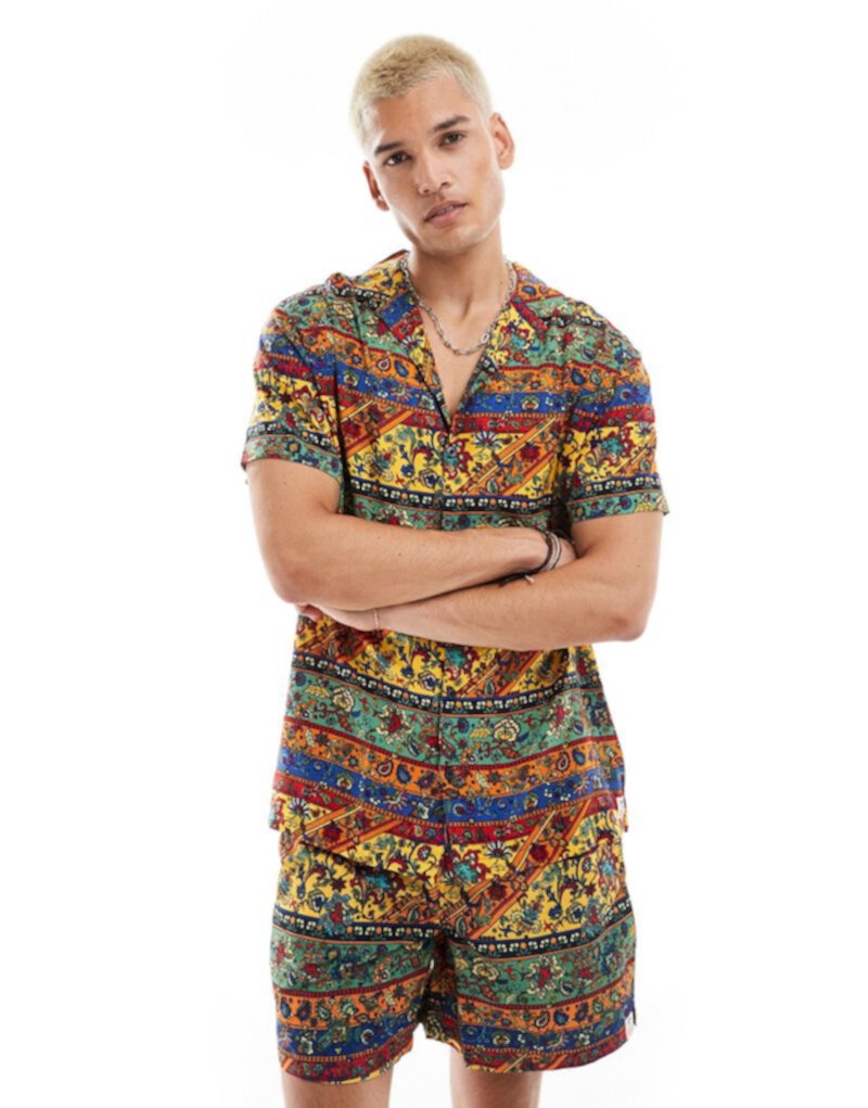 Hunky Trunks paisley beach shirt in multi - part of a set Hunky Trunks