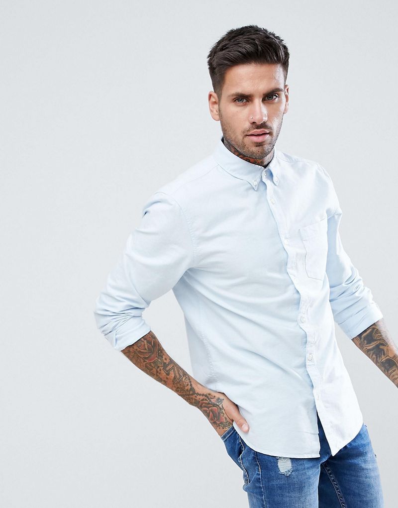 New Look oxford shirt in light blue New Look