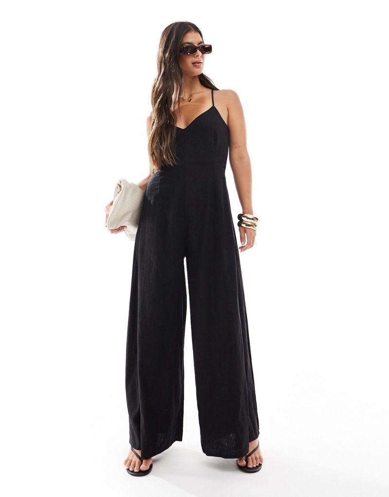 Nobody's Child Maryana wide leg jumpsuit in black Nobody's Child