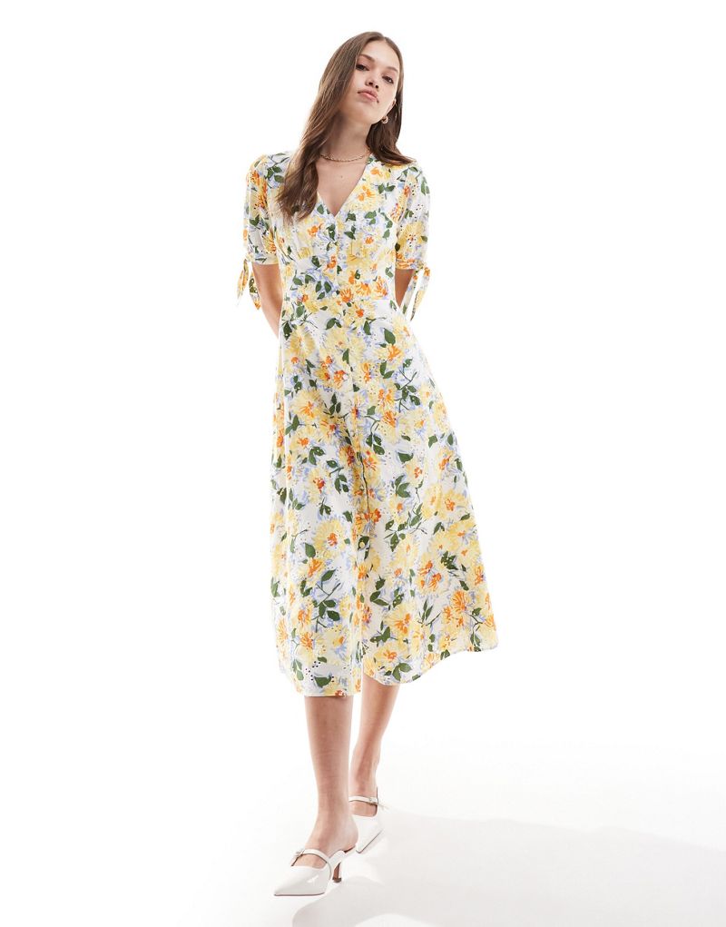 Nobody's Child Alexis midi dress in yellow bloom Nobody's Child