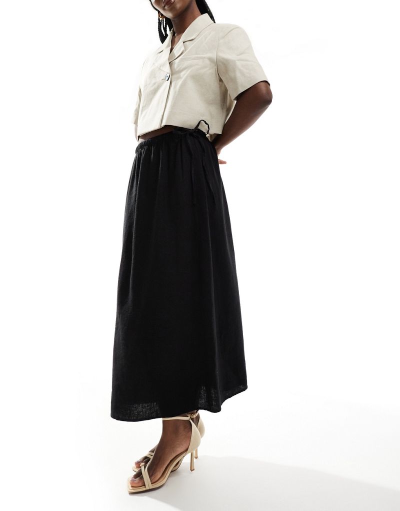 Nobody's Child Monie midaxi skirt in black Nobody's Child