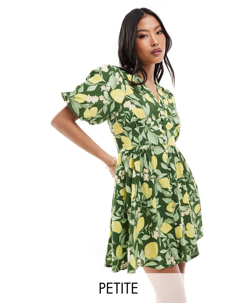 Nobody's Child Petite Starlight mini dress in lemon print Nobody's Child