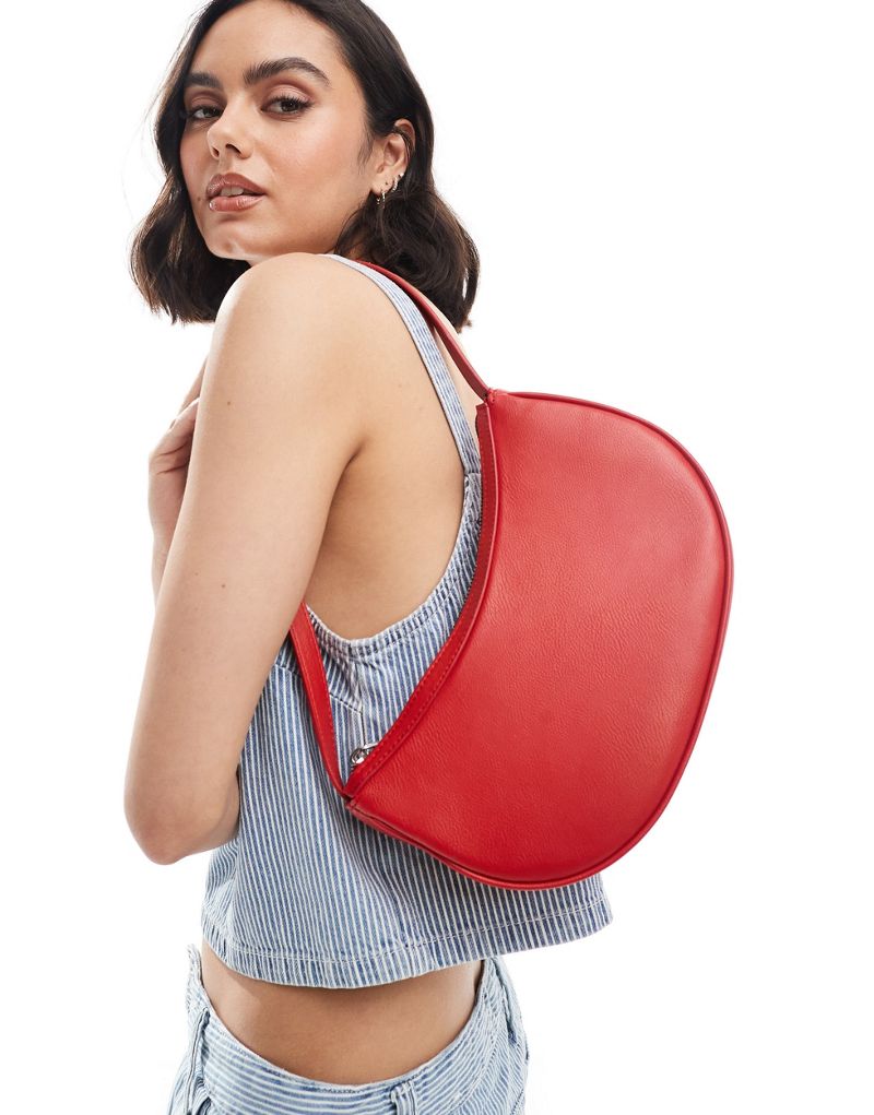 Pull&Bear shoulder saddle bag in red Pull&Bear