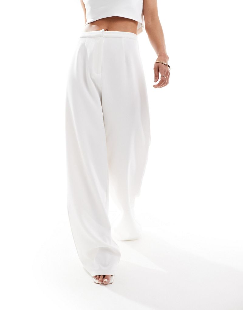 Six Stories Bridal high rise tailored pants in white - part of a set Six Stories