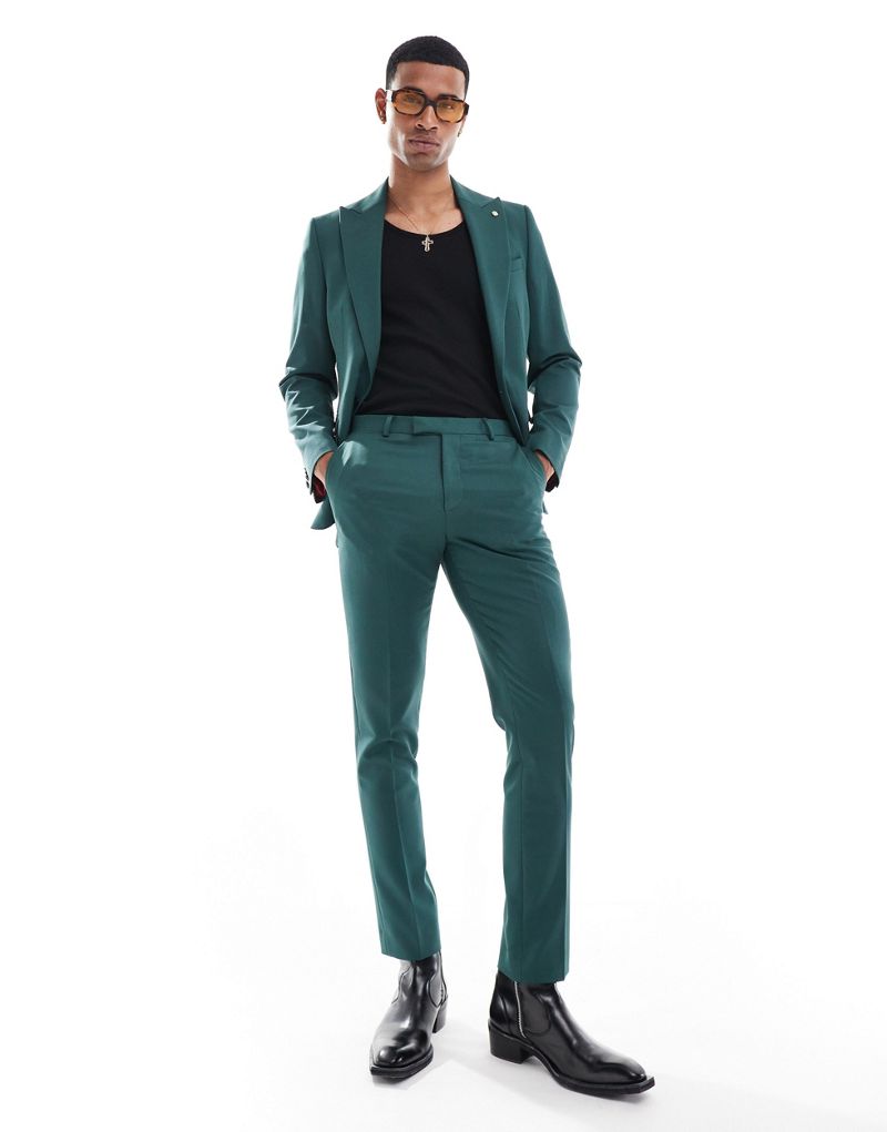 Twisted Tailor suit pants in dark green Twisted Tailor