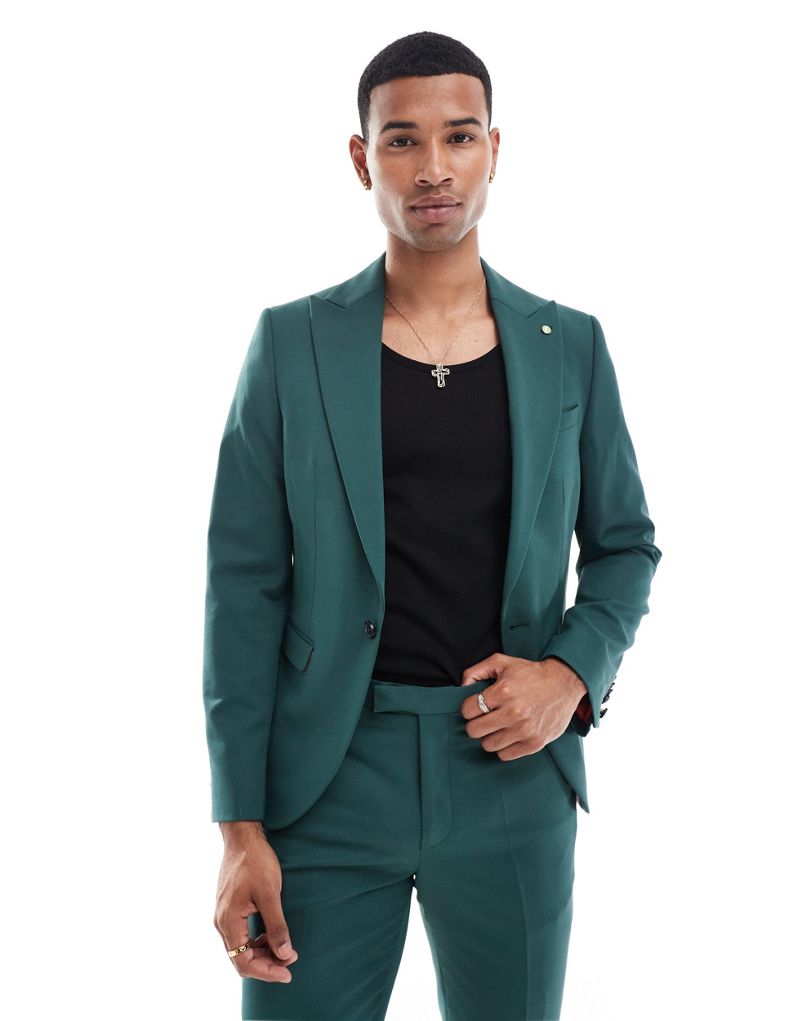 Twisted Tailor suit jacket in dark green Twisted Tailor