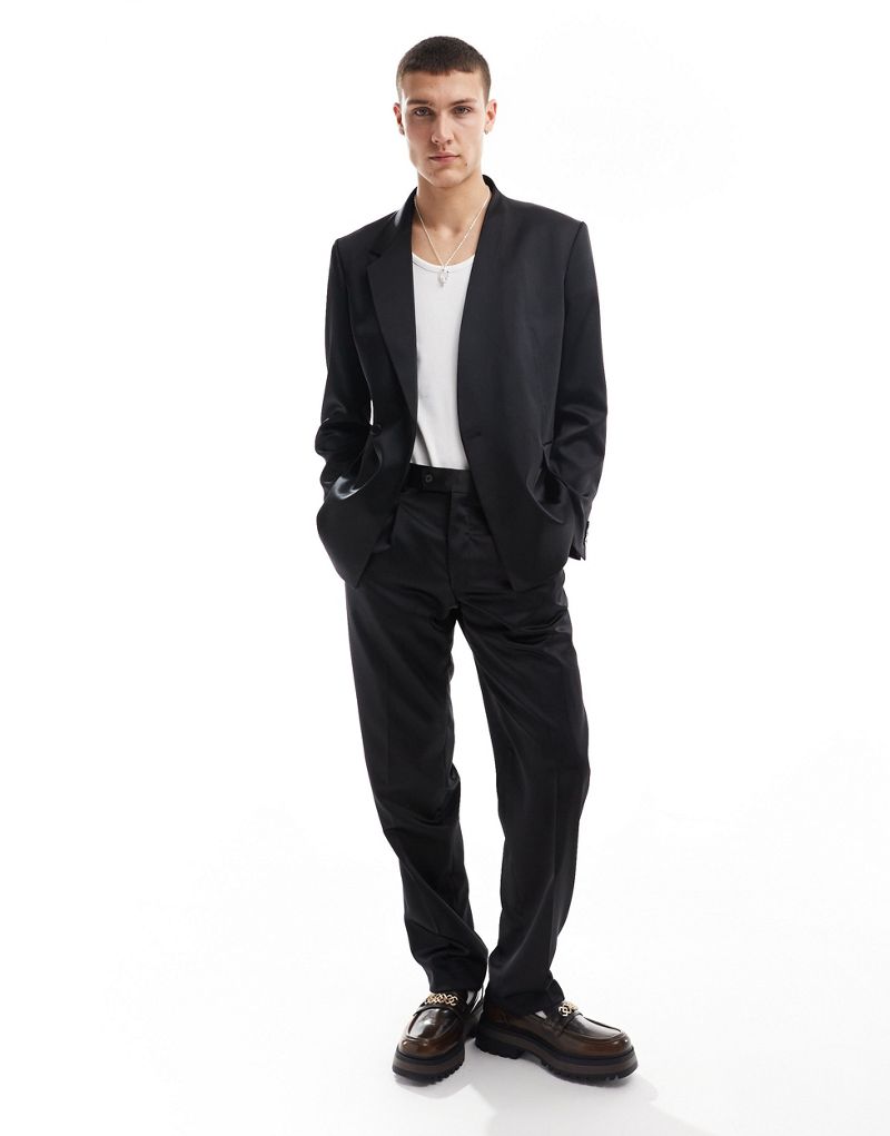 Viggo suit pants in black high shine  Viggo