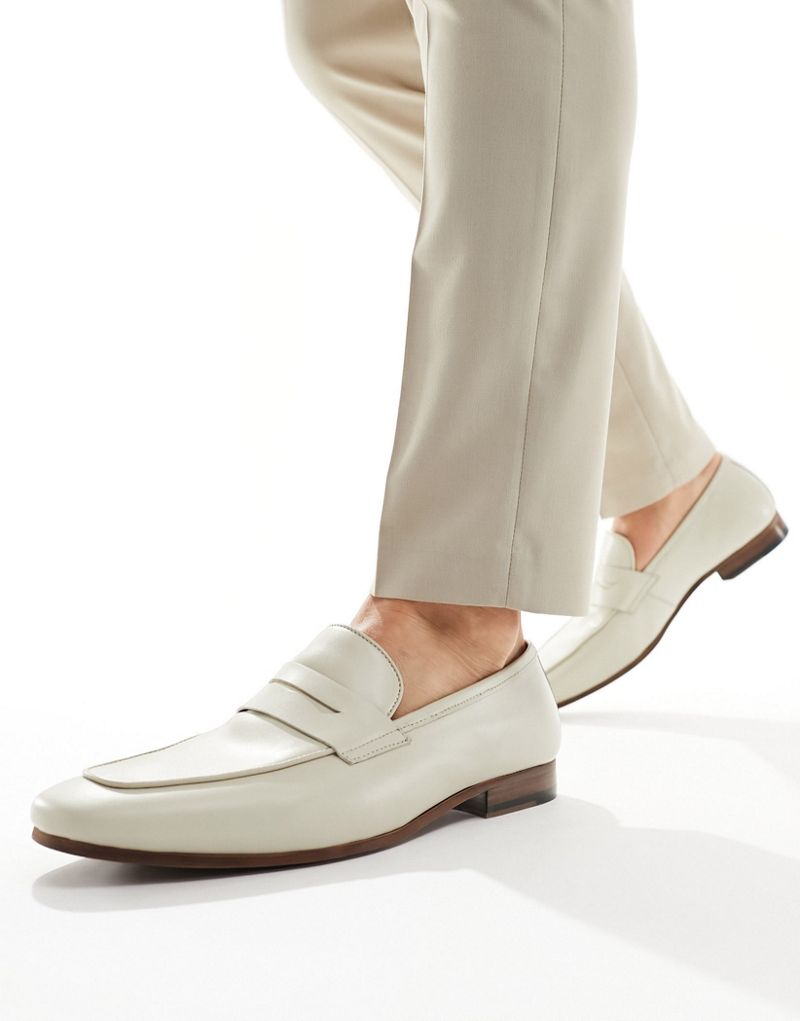  Walk London Capri Saddle Loafers In Off White Leather WALK London