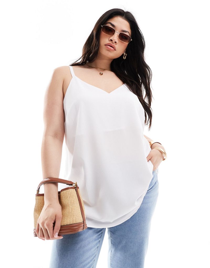 Yours cami tank top in white Yours