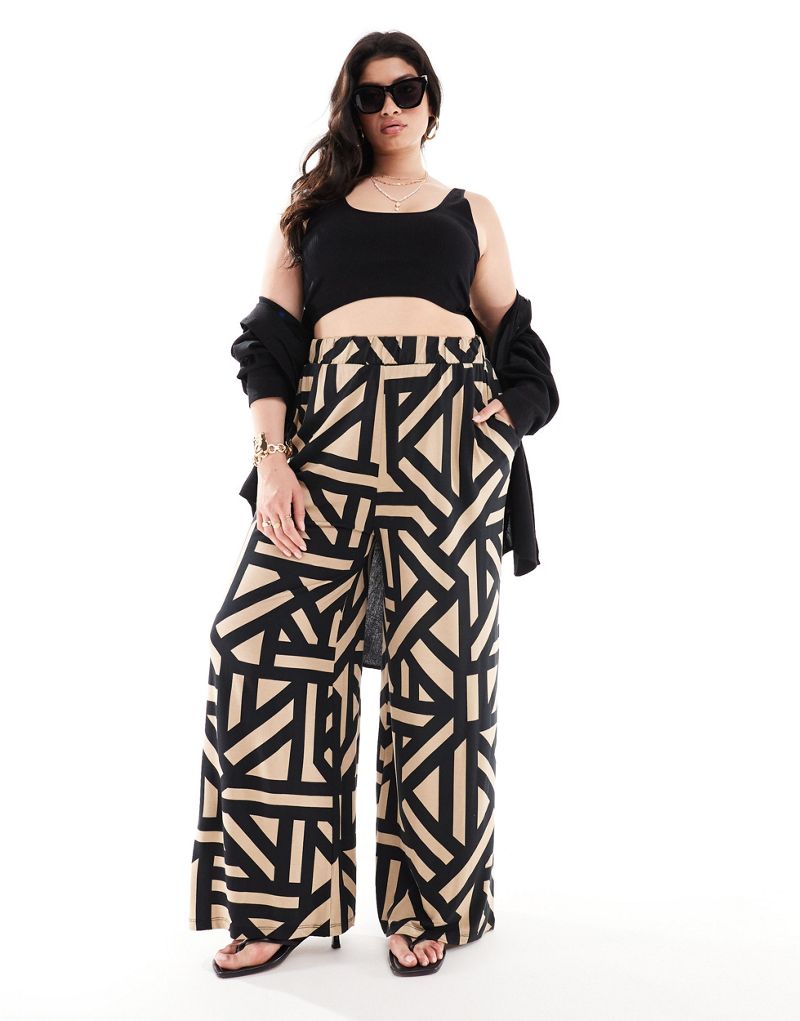 Yours wide leg pants in geo print Yours