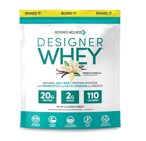 Designer Natural 100% Whey Protein Powder (Порошок) French Vanilla -- 2 lbs Designer Wellness