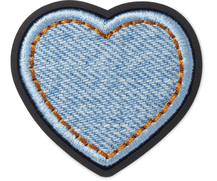 Женский Джиббитсы для кроксов Crocs Denim Patch Heart Crocs