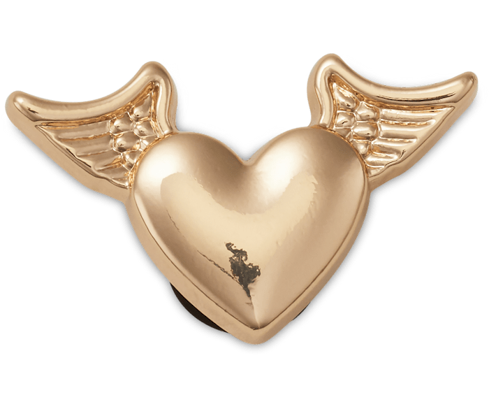 Gold Heart with Wings Crocs