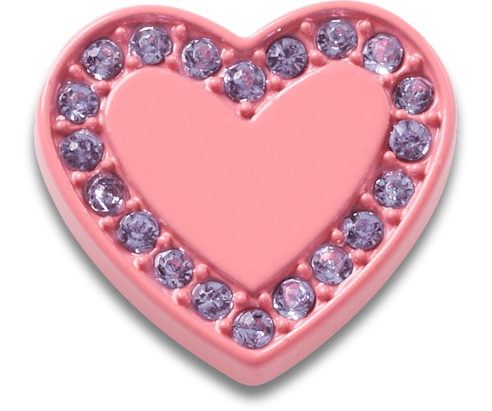 Pink Enamel Heart Gem Crocs