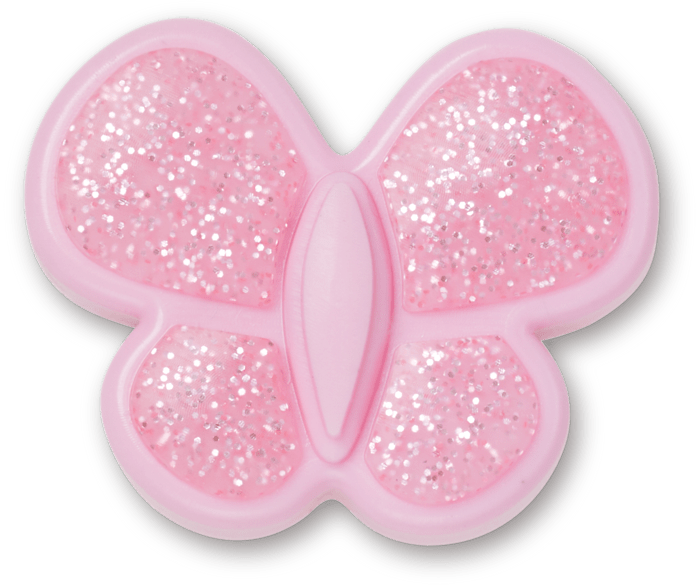 Tiny Pink Glitter Butterfly Crocs