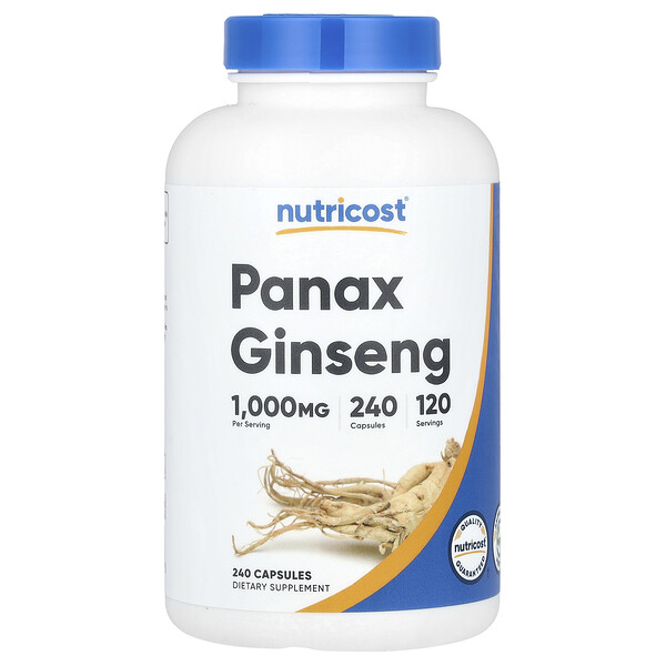Panax Ginseng, 1,000 mg, 240 Capsules (500 mg per Capsule) Nutricost