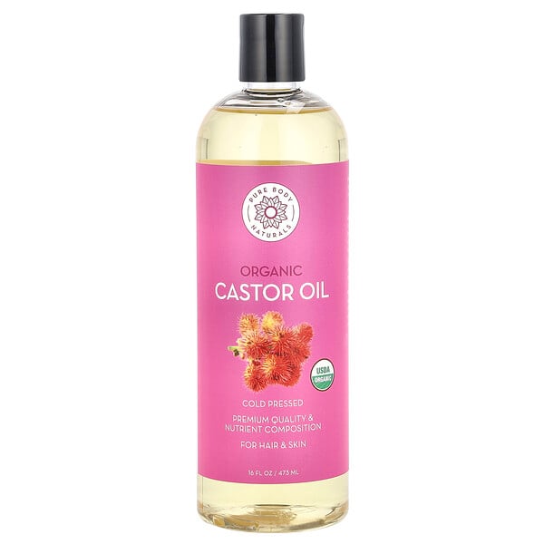 Organic Castor Oil, 16 fl oz (473 ml) Pure Body Naturals