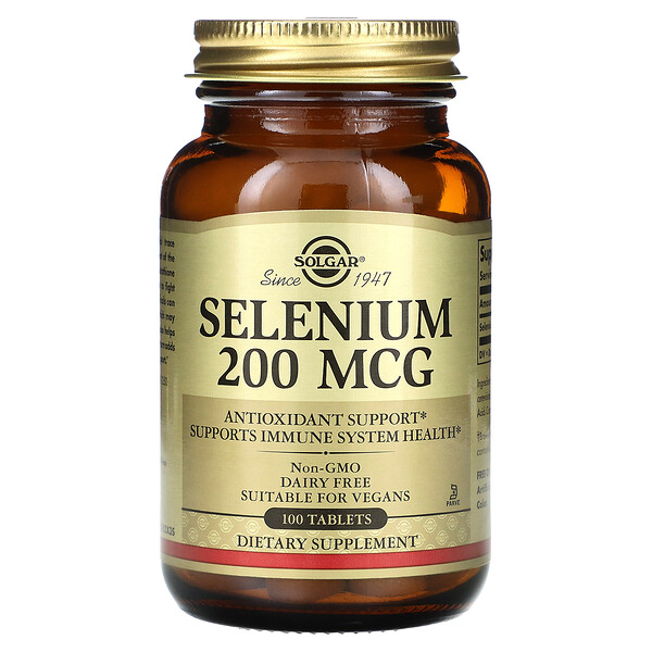 Selenium, 200 mcg, 100 Tablets Solgar