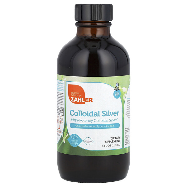 Colloidal Silver, 100 PPM, 4 fl oz (Жидкие унции) (118 ml) Zahler