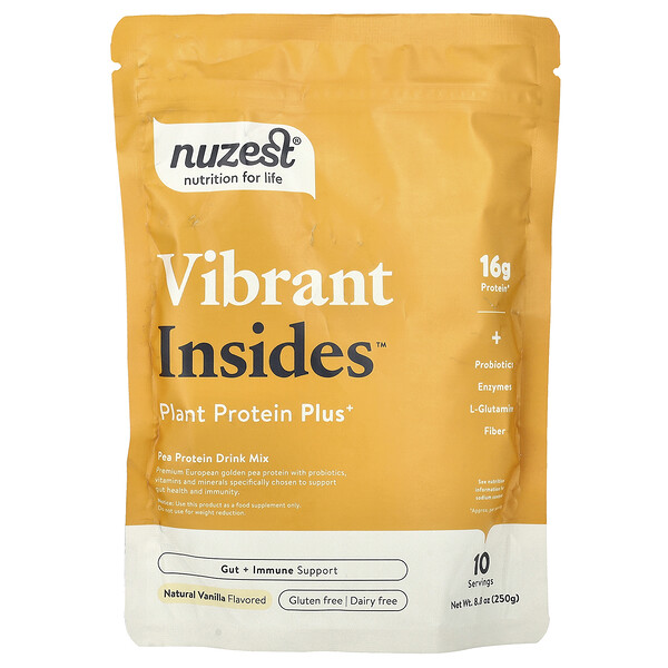 Vibrant Insides™, Plant Protein Plus+, Natural Vanilla, 8.8 oz (250 g) Nuzest