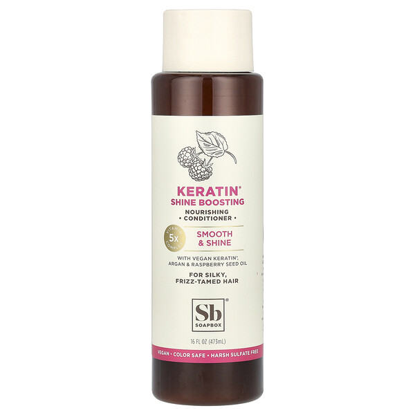 Nourishing Conditioner, Keratin Shine Boosting, For Silky, Frizz-Tamed Hair, 16 fl oz (473 ml) Soapbox