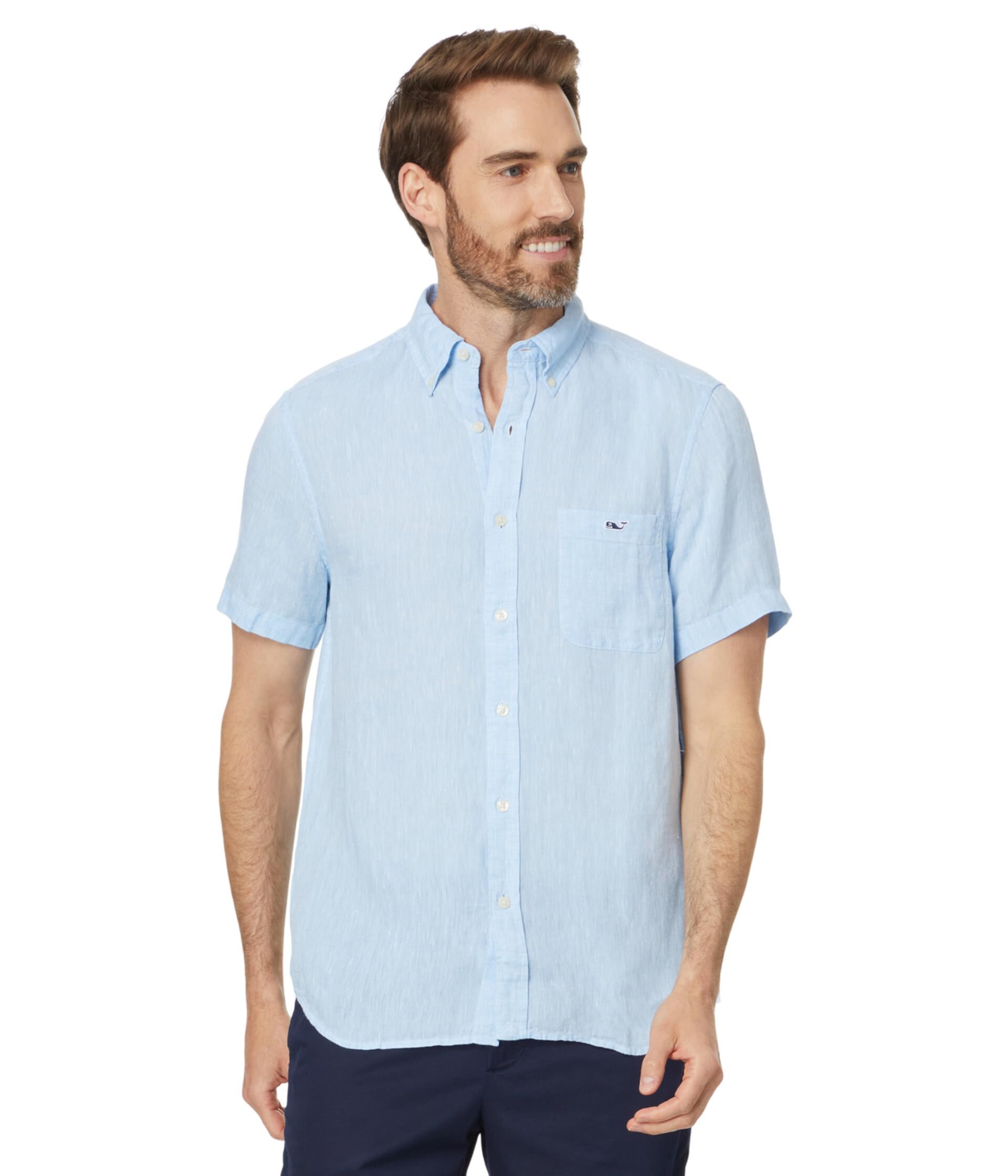 Мужская Повседневная рубашка Vineyard Vines Button Down Short Sleeve Vineyard Vines