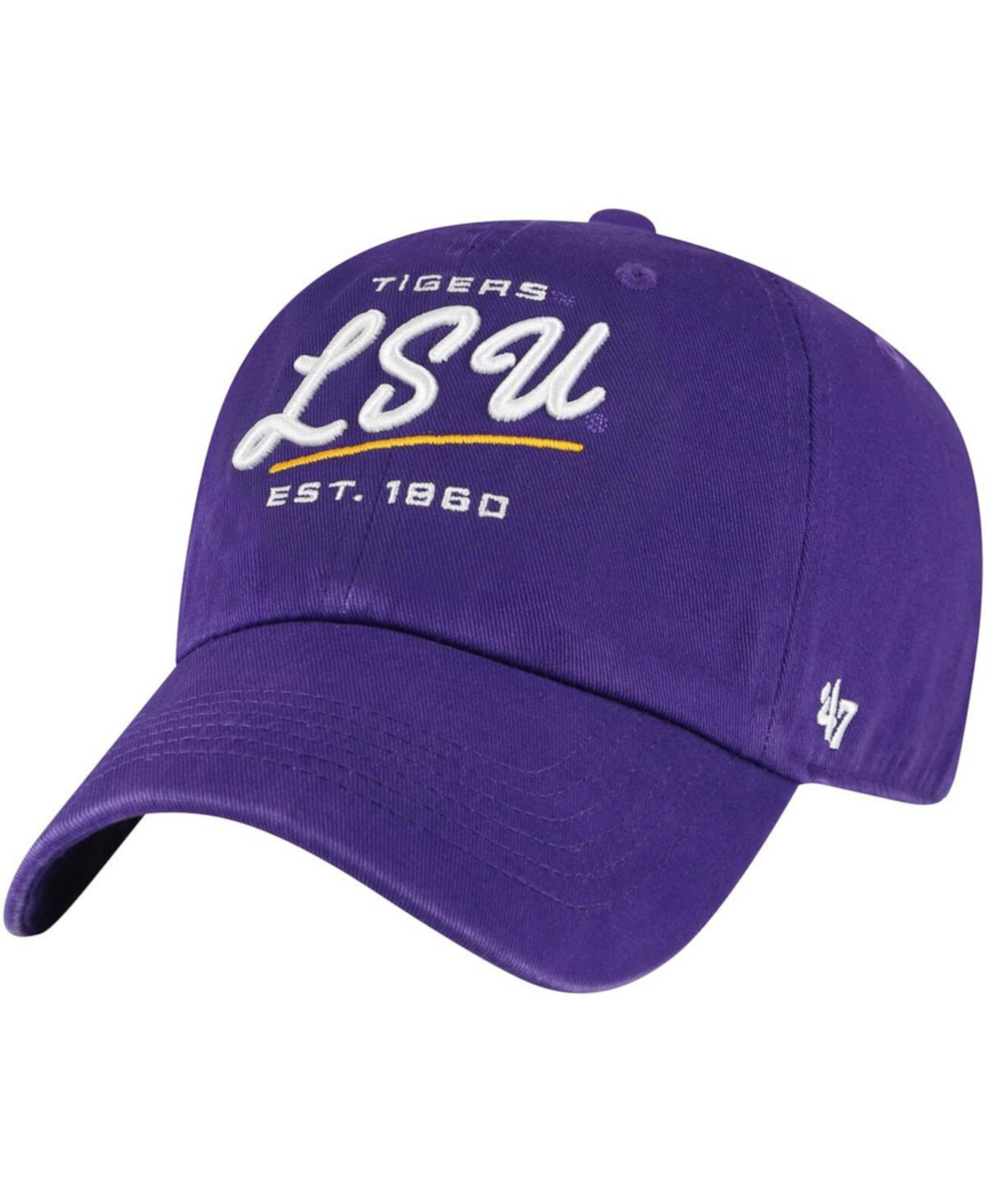 Женская фиолетовая бейсболка LSU Tigers Sidney, регулируемого размера, 100% хлопок '47 Brand