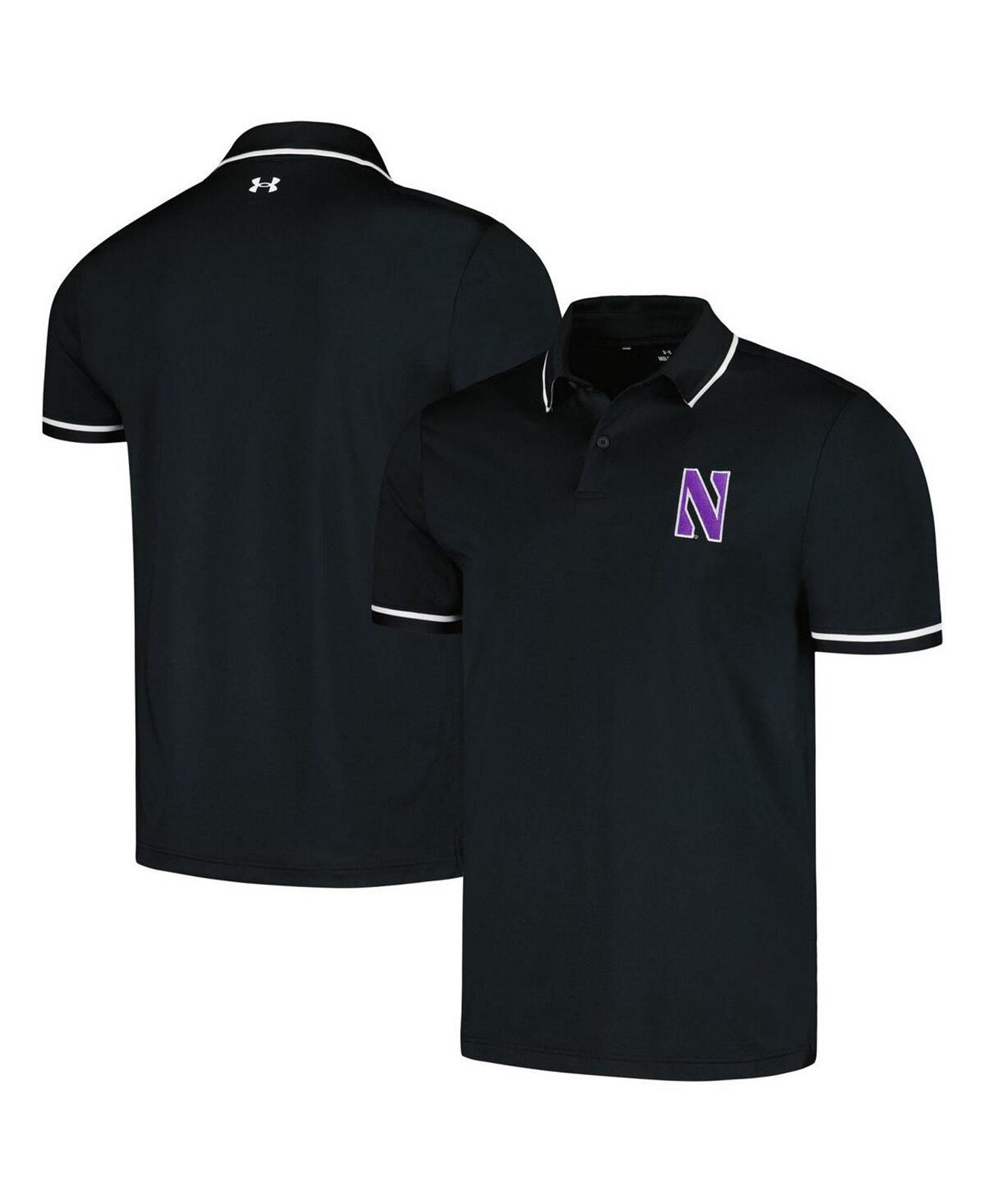 Мужская Поло рубашка Under Armour Black Northwestern Wildcats T2 Tipped Under Armour