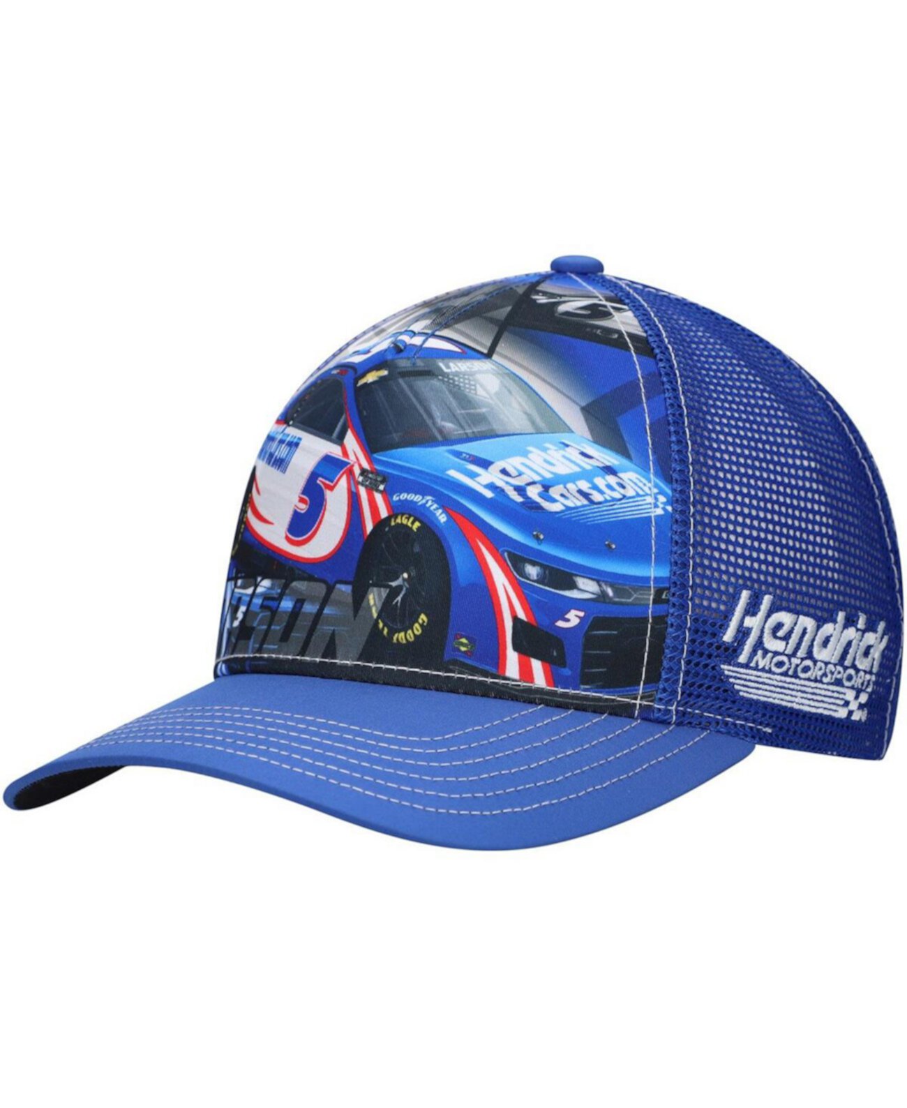 Men's Blue Kyle Larson Driver Car Trucker Adjustable Hat Hendrick Motorsports Team Collection